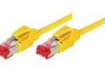 Tecline Patchkabel S/FTP, PiMF, CAT.6A EIA/TIA, Class EA, gelb, 0,5 m