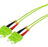 Tecline LWL Patchkabel HD, 50/125 µm, Multimode, OM5-Faser, SC Duplex Stecker/Stecker, limettengrün, 0,5 m