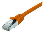 Exertis Connect Patchkabel Cat. 6A, S/FTP (PiMF), halogenfrei, mit Rastnasenschutz, orange, 2,0 m