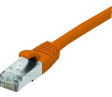 Exertis Connect Patchkabel Cat. 6A, S/FTP (PiMF), halogenfrei, mit Rastnasenschutz, orange, 2,0 m