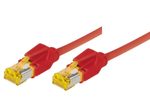 Tecline Patchkabel Cat. 6A (ISO/IEC), S/FTP, halogenfrei, mit Rastnasenschutz, rot, 15,0 m