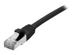 Exertis Connect Patchkabel Cat. 6A, S/FTP (PiMF), halogenfrei, mit Rastnasenschutz, schwarz, 15,0 m