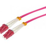 Tecline LWL Patchkabel HD, 50/125 µm, Multimode, OM4-Faser, LC Duplex Stecker/Stecker, erikaviolett, 30,0 m