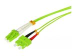 Tecline LWL Patchkabel HD, 50/125 µm, Multimode, OM5-Faser, LC Duplex Stecker / SC Duplex Stecker, limettengrün, 0,5 m