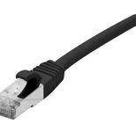 Dexlan Patchkabel Cat. 6A Class EA, S/FTP (PiMF), halogenfrei, mit Rastnasenschutz, schwarz, 0,5 m