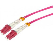 Tecline LWL Patchkabel HD, 50/125 µm, Multimode, OM4-Faser, LC Duplex Stecker/Stecker, erikaviolett, 0,5 m