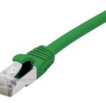 Dexlan Patchkabel Cat. 6A Class EA, S/FTP (PiMF), halogenfrei, mit Rastnasenschutz, grün, 10,0 m