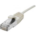 Dexlan Patchkabel Cat. 6A,  S/FTP (PiMF), ultradünn, halogenfrei, mit Rastnasenschutz, grau, 0,3 m