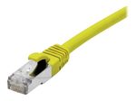 Exertis Connect Patchkabel Cat. 6A, S/FTP (PiMF), halogenfrei, mit Rastnasenschutz, gelb, 0,15 m