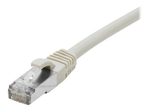 Exertis Connect Patchkabel Cat. 6A, S/FTP (PiMF), halogenfrei, mit Rastnasenschutz, grau, 0,15 m