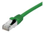Exertis Connect Patchkabel Cat. 6A, S/FTP (PiMF), halogenfrei, mit Rastnasenschutz, grün, 1,5 m