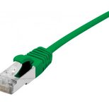 Dexlan Patchkabel Cat. 6A,  S/FTP (PiMF), ultradünn, halogenfrei, mit Rastnasenschutz, grün, 1,0 m