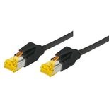 Tecline Patchkabel Cat. 6A (ISO/IEC), S/FTP, halogenfrei, mit Rastnasenschutz, schwarz, 15,0 m