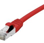 Dexlan Patchkabel Cat. 6A Class EA, S/FTP (PiMF), halogenfrei, mit Rastnasenschutz, rot, 20,0 m
