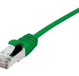 Dexlan Patchkabel Cat. 6A,  S/FTP (PiMF), ultradünn, halogenfrei, mit Rastnasenschutz, grün, 0,3 m