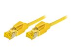 Tecline Patchkabel Cat. 6A (ISO/IEC), S/FTP (PiMF), halogenfrei, mit Rastnasenschutz, gelb, 0,5 m