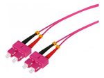 Tecline LWL Patchkabel HD, 50/125 µm, Multimode, OM4-Faser, SC Duplex Stecker/Stecker, erikaviolett, 1,0 m