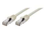 Exertis Connect Patchkabel Cat. 6A, S/FTP (PiMF), halogenfrei, mit Rastnasenschutz, grau, 10,0 m