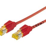 Tecline Patchkabel Cat. 6A (ISO/IEC), S/FTP, halogenfrei, mit Rastnasenschutz, rot, 10,0 m