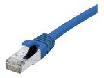 Dexlan Patchkabel Cat. 6A Class EA, S/FTP (PiMF), halogenfrei, mit Rastnasenschutz, blau, 1,0 m
