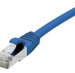 Dexlan Patchkabel Cat. 6A Class EA, S/FTP (PiMF), halogenfrei, mit Rastnasenschutz, blau, 1,0 m
