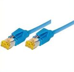 Tecline Patchkabel Cat. 6A (ISO/IEC), S/FTP, halogenfrei, mit Rastnasenschutz, blau, 2,0 m