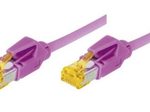 Tecline Patchkabel Cat. 6A (ISO/IEC), S/FTP, halogenfrei, mit Rastnasenschutz, erikaviolett, 2,0 m
