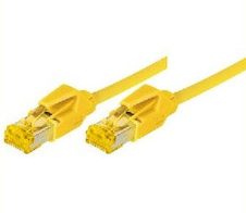 Tecline Patchkabel Cat. 6A (ISO/IEC), S/FTP, halogenfrei, mit Rastnasenschutz, gelb, 35,0 m