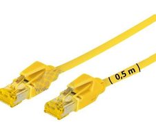 Tecline Patchkabel Cat. 6A (ISO/IEC), S/FTP, halogenfrei, mit Rastnasenschutz, gelb, 5,0 m