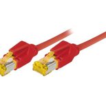 Tecline Patchkabel Cat. 6A (ISO/IEC), S/FTP (PiMF), halogenfrei, mit Rastnasenschutz, rot, 30,0 m