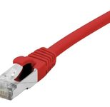 Dexlan Patchkabel Cat. 6A Class EA, S/FTP (PiMF), halogenfrei, mit Rastnasenschutz, rot, 1,0 m