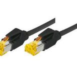 Tecline Patchkabel Cat. 6A (ISO/IEC), S/FTP, halogenfrei, mit Rastnasenschutz, schwarz, 1,0 m