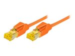 Tecline Patchkabel Cat. 6A (ISO/IEC), S/FTP, halogenfrei, mit Rastnasenschutz, orange, 1,0 m