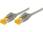 Tecline Patchkabel Cat. 6A (ISO/IEC), S/FTP, halogenfrei, mit Rastnasenschutz, grau, 1,5 m