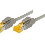 Tecline Patchkabel Cat. 6A (ISO/IEC), S/FTP, halogenfrei, mit Rastnasenschutz, grau, 1,5 m