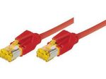 Tecline Patchkabel Cat. 6A (ISO/IEC), S/FTP, halogenfrei, mit Rastnasenschutz, rot, 5,0 m
