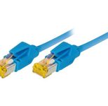 Tecline Patchkabel Cat. 6A (ISO/IEC), S/FTP (PiMF), halogenfrei, mit Rastnasenschutz, blau, 30,0 m