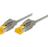 Tecline Patchkabel Cat. 6A (ISO/IEC), S/FTP (PiMF), halogenfrei, mit Rastnasenschutz, grau, 30,0 m