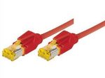 Tecline Patchkabel Cat. 6A (ISO/IEC), S/FTP, halogenfrei, mit Rastnasenschutz, rot, 2,0 m