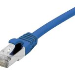 Dexlan Patchkabel Cat. 6A Class EA, S/FTP (PiMF), halogenfrei, mit Rastnasenschutz, blau, 1,5 m