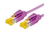 Tecline Patchkabel Cat. 6A (ISO/IEC), S/FTP, halogenfrei, mit Rastnasenschutz, erikaviolett, 1,0 m