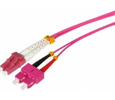 Tecline LWL Patchkabel HD, 50/125 µm, Multimode, OM4-Faser, LC Duplex Stecker / SC Duplex Stecker, erikaviolett, 20,0 m