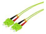 Tecline LWL Patchkabel HD, 50/125 µm, Multimode, OM5-Faser, SC Duplex Stecker/Stecker, limettengrün, 1,0 m