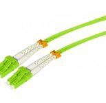 Tecline LWL Patchkabel HD, 50/125 µm, Multimode, OM5-Faser, LC Duplex Stecker/Stecker, limettengrün, 30,0 m