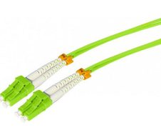 Tecline LWL Patchkabel HD, 50/125 µm, Multimode, OM5-Faser, LC Duplex Stecker/Stecker, limettengrün, 15,0 m