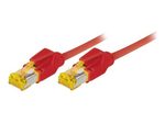 Tecline Patchkabel Cat. 6A (ISO/IEC), S/FTP (PiMF), halogenfrei, mit Rastnasenschutz, rot, 0,5 m