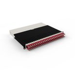 Patchbox patchbox.one Kabeleinzugssystem 8RU/UTP (0,8 m) mit 24 Kassetten, Patchkabel Cat. 6a, U/UTP, PoE++, Kabel rot