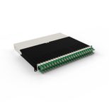 Patchbox patchbox.one Kabeleinzugssystem 8RU/UTP (0,8 m) mit 24 Kassetten, Patchkabel Cat. 6a, U/UTP, PoE++, Kabel grün