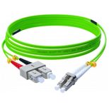 Exertis Connect LWL Patchkabel HD, 50/125 µm, OM5-Faser, SC Duplex Stecker/ LC Duplex Stecker, UPC, lindgrün, 2,0 m