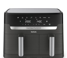 Tefal Dual Easy Fry & Grill EY905B Heißluftfritteuse Doppel 8,3 L, Grau